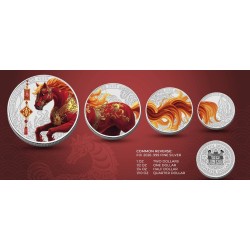 Silver Year of the Horse (Rok koně) Fractional Set 3,75$ FIJI 2026