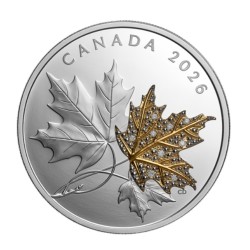 2 oz 30 CAD PRECIOUS MAPLE LEAVES 2026 gilded, diamonds