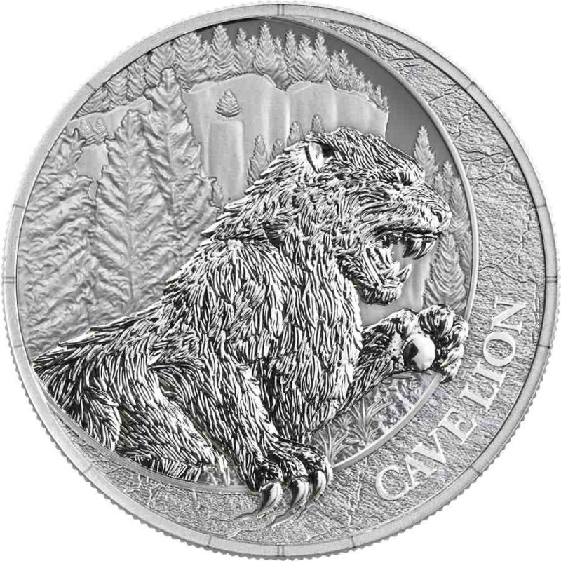 silver coin 1 oz Megafauna CAVE LION LIBERIA 2026 BU