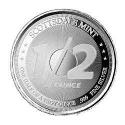 stříbrná 1/2 oz Scottsdale Mint Lion round .999Ag