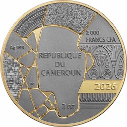2 oz Nefertiti Kintsugi Art 2026 Cameroon 2000CFA zlacená