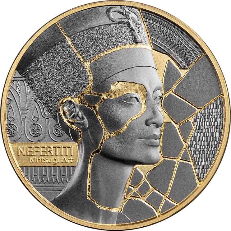 2 oz Nefertiti Kintsugi Art 2026 Cameroon 2000CFA zlacená