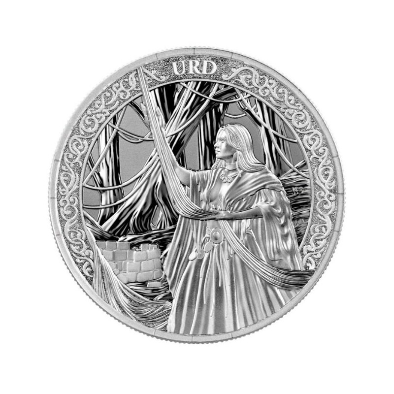 stříbrná mince 1 oz Sudičky Norns URD 2026 BU + CoA