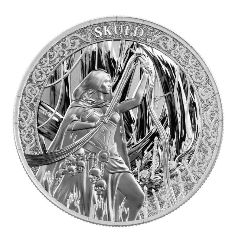 stříbrná mince 1 oz Sudičky Norns SKULD 2026 BU + CoA