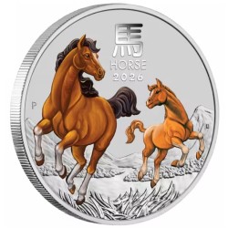 1 oz Lunar III Year of the Horse (rok koně) 2026 BU color $1 Austr.