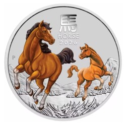 1/2 oz Lunar III Year of the Horse (rok koně) 2026 BU color $1 Austr.