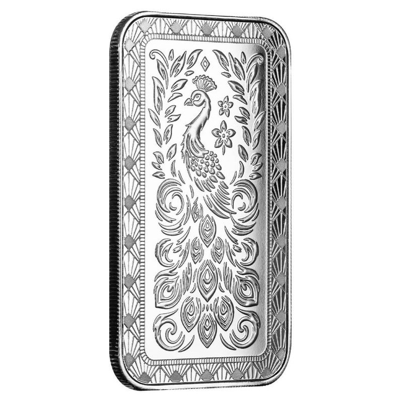 silver cast bar 1 oz Marquee Peacock .9999Ag