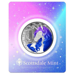 1 oz Unicorn "CELESTRA" jednorožec $1 Fiji 2025 kolorovaná