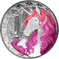 1 oz Unicorn "ROSSELLE" jednorožec $1 Fiji 2025 kolorovaná