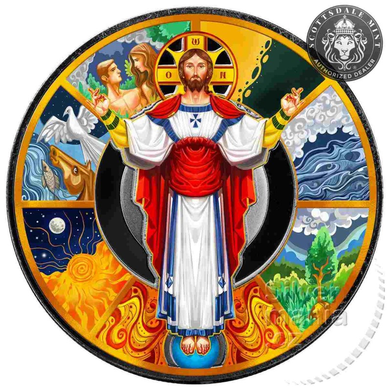 1 oz Jesus the Creator Ježíš Stvořitel SAMOA 2024 kolor Ag