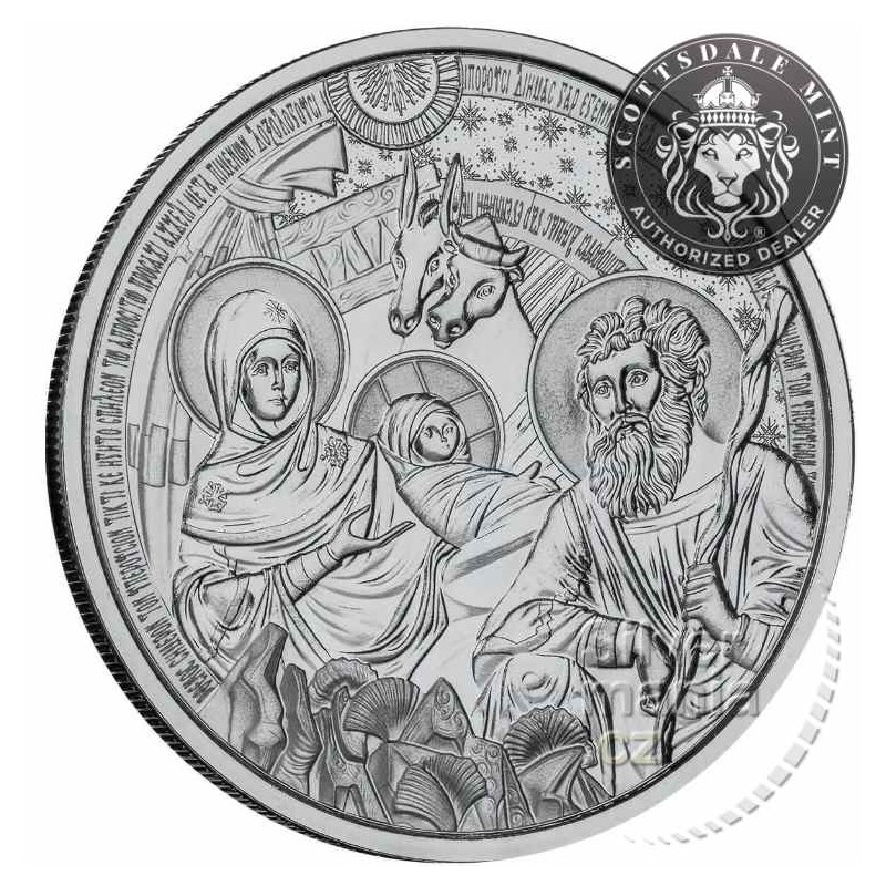 stříbrný round 1 oz BETLÉMSKÉ ZROZENÍ Prooflike .999Ag