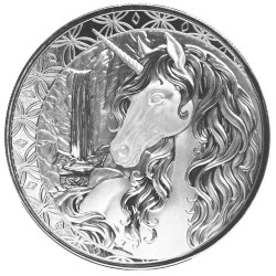 1 oz Unicorn jednorožec $1 Fiji 2025 .999Ag