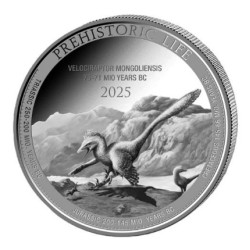 1 oz VELOCIRAPTOR Prehistoric Life 2025 Congo 20francs Ag