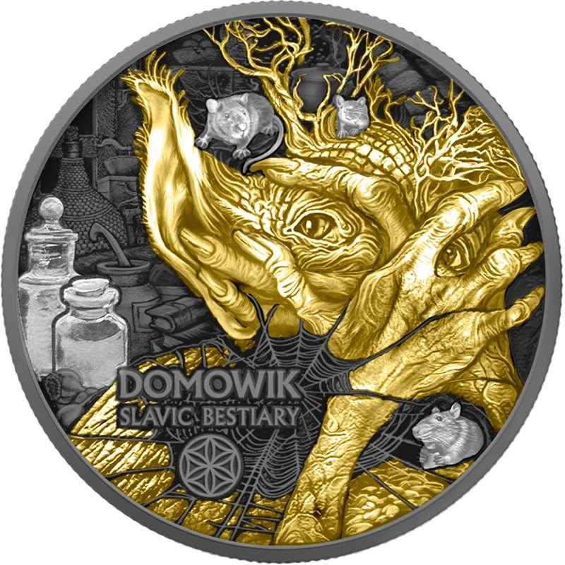silver 2 oz Slavic Bestiary Domowik Multimetal 1000 Francs Cameroun