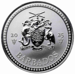 1 oz Trident 2025 BARBADOS BU in capsule .9999Ag