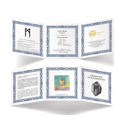 silver cast bar 1 oz Runa Mannaz .9999 Ag Antique + UV