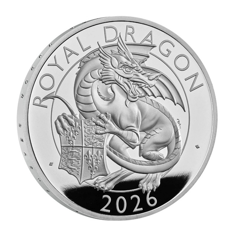 1 oz Tudor Beasts The Royal Dragon 2026 UK 2GBP PROOF