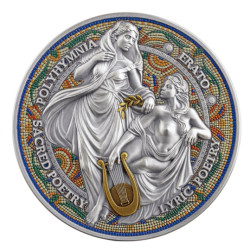 2 oz Erato and Polyhymnia (série Devět múz) CAMEROUN 2026 Antik