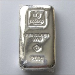 250 g Silver bar Doduco .9999 Ag