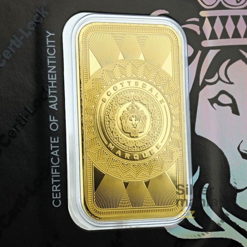 zlatý slitek 1 oz Scottsdale Marquee MultiCert .9999 Au