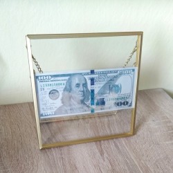 5 g silver banknote 100 USD .999 Ag in a frame