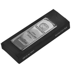 Silver cast bar 100 oz Germania Mint .9999 Ag in case