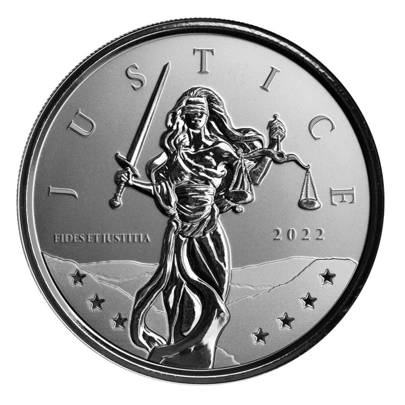 silver coin 1 oz Lady Justice 2022 BU