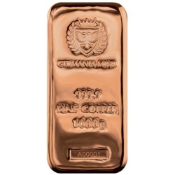 Copper bar 1 Kg Germania Mint .9999 Cu