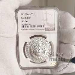 1 oz Czech Lion (Český lev) 2022 BK NGC MS66