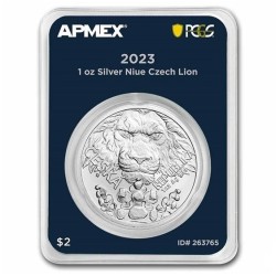 1 oz Czech Lion 2023 Apmex Premier + PCGS First Strike