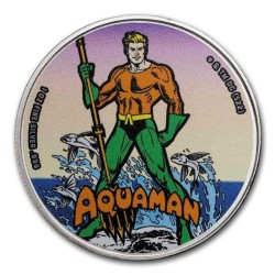 1 oz DC Comics Aquaman 2022 BU colored in Tep