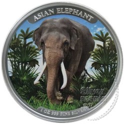 1 oz Cambodia - Asian Elephant 2023 colored