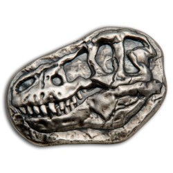 silver 3 oz T-Rex fossil Hand poured