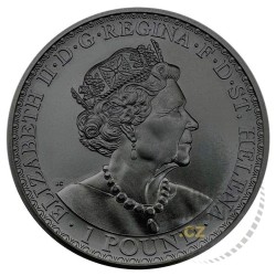 1 oz Una and the Lion 2022 Black Platinum .999 Ag