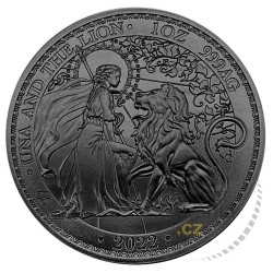 1 oz Una and the Lion 2022 Black Platinum