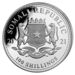stříbrná mince 1 oz African Wildlife Somalia Elephant 2021 BU