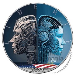 1 oz American Eagle AI Human or Machine 2023 colored