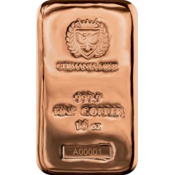 Copper bar 10 oz Germania Mint .9999 Cu